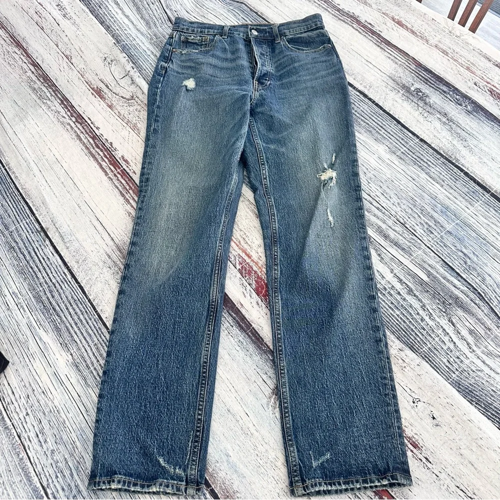 GAP Cheeky Straight High Rise Classic Blue Jeans Women’s 27 Tall